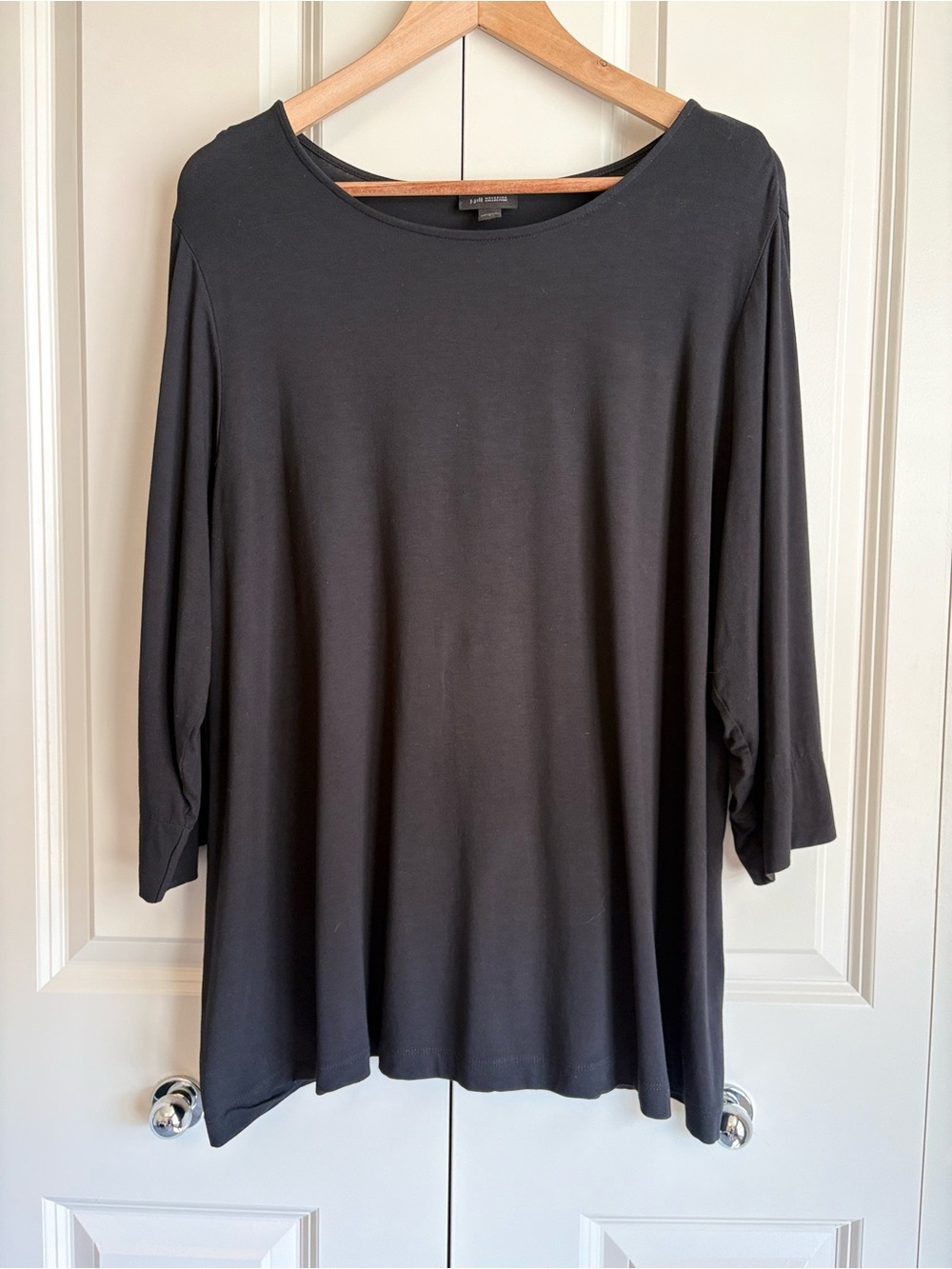 J Jill Wearever Collection Travel Friendly Black Lightweight Slouchy Top Size L